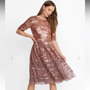NWT Johnny Was Sepia Sequin Mesh Dress